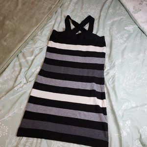 [L] Hera Grey Striped Knit Dress